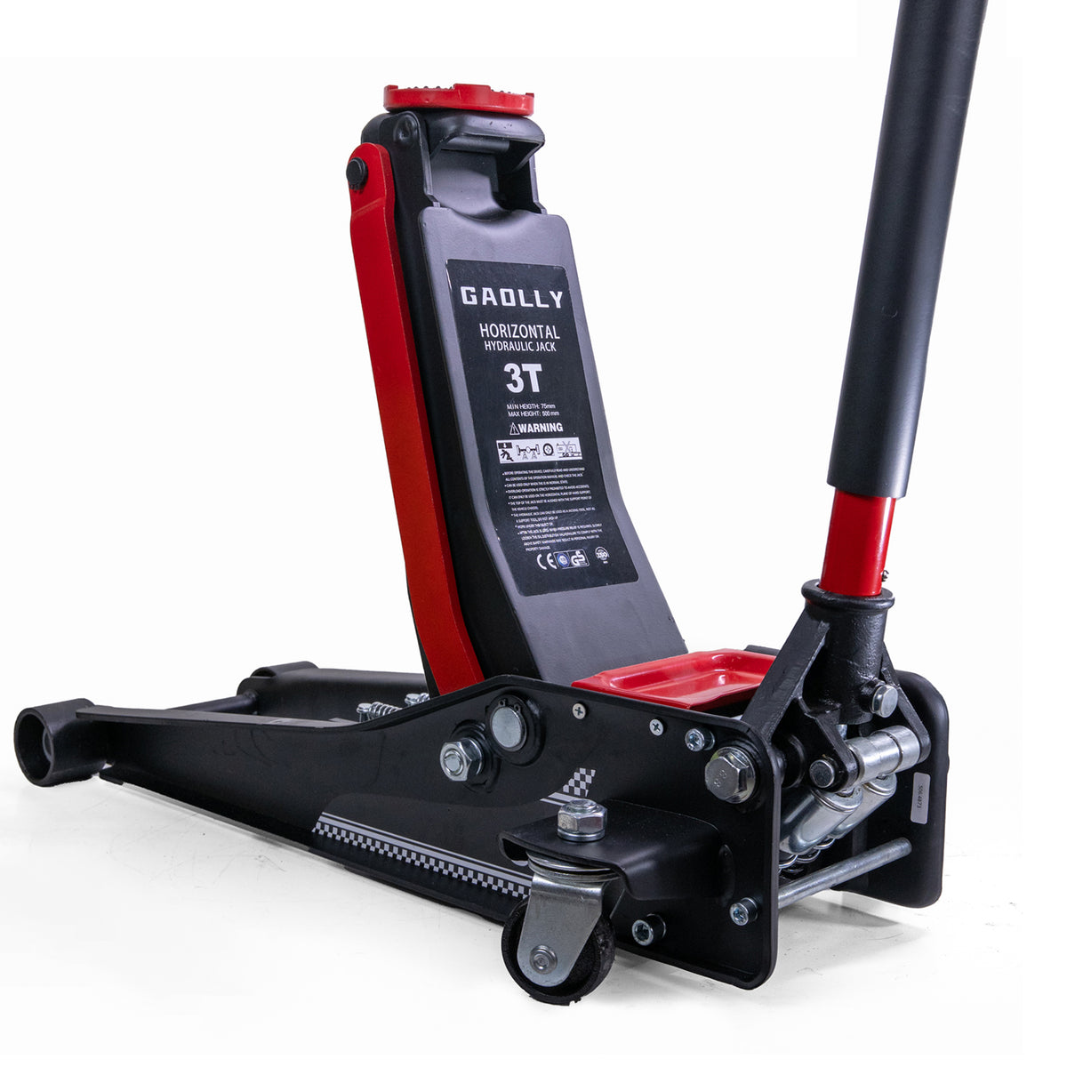 3 Ton Low Profile, Heavy-Duty Steel Racing Floor Jack with Dual Pistons Quick Lift Pump, with Lug Wrench Lifting Range 3.35"-19.69"