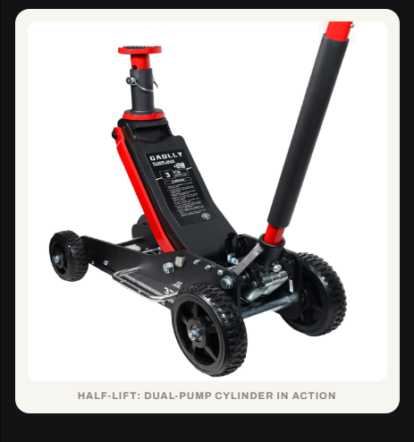 3-Ton (6600lbs) Low Profile Hydraulic Heavy-Duty Steel Floor Jack with Dual Pistons Quick Lift Pump, Home and Workshop Car Maintenance for Various Vehicles (Random Color, 3 Ton Low Profile)